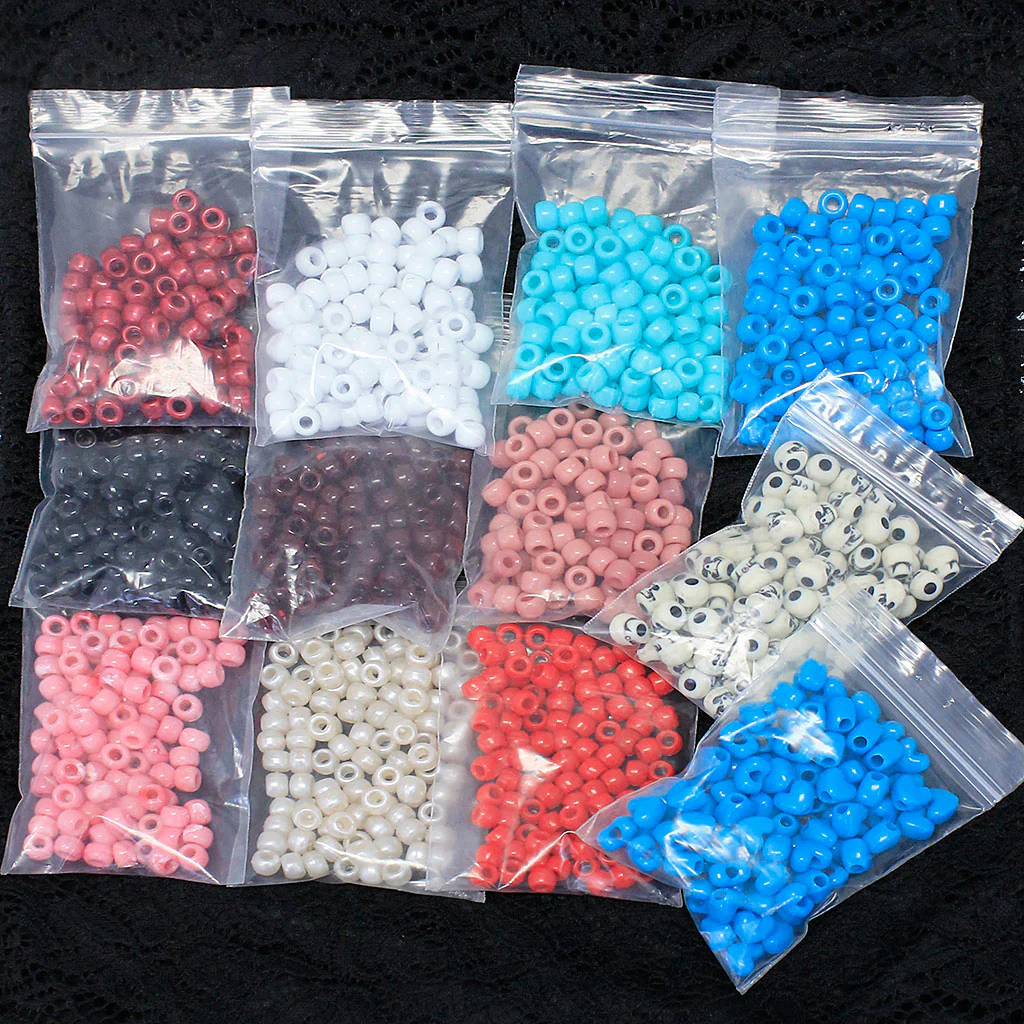 Black Leather Braid & Bead Key Chain #AKC9038K - Image 7