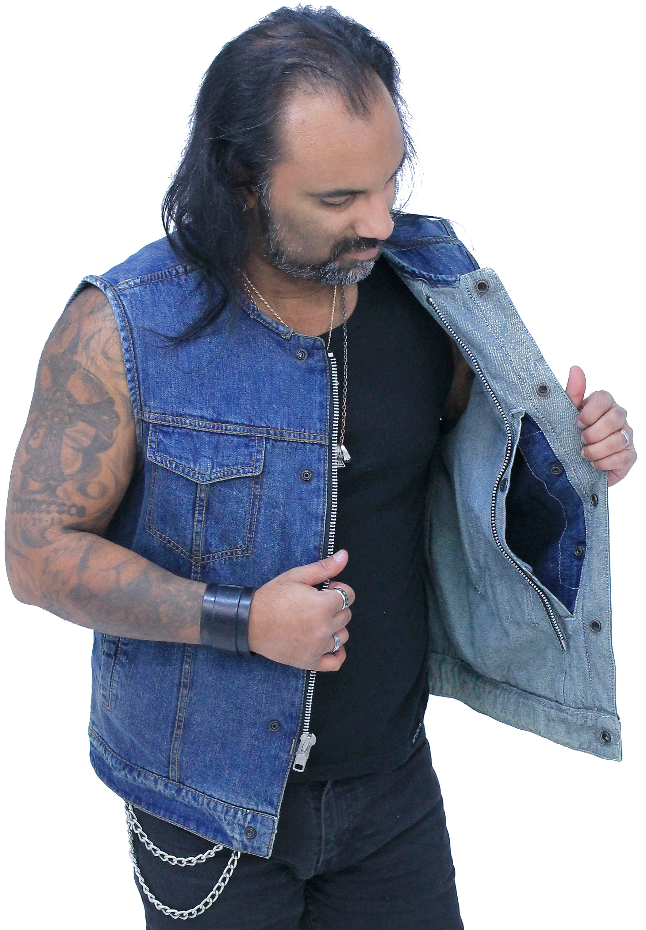 Blue Denim Club Vest w/Easy Access Pocket #VMC624GU - Image 5