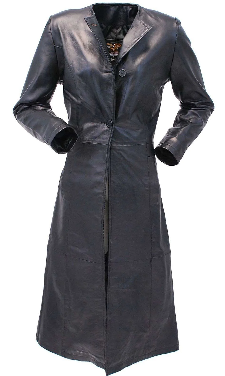 Extra Long Lambskin Leather Trench Coat for Women #L14020LL (L-3X) - Image 4