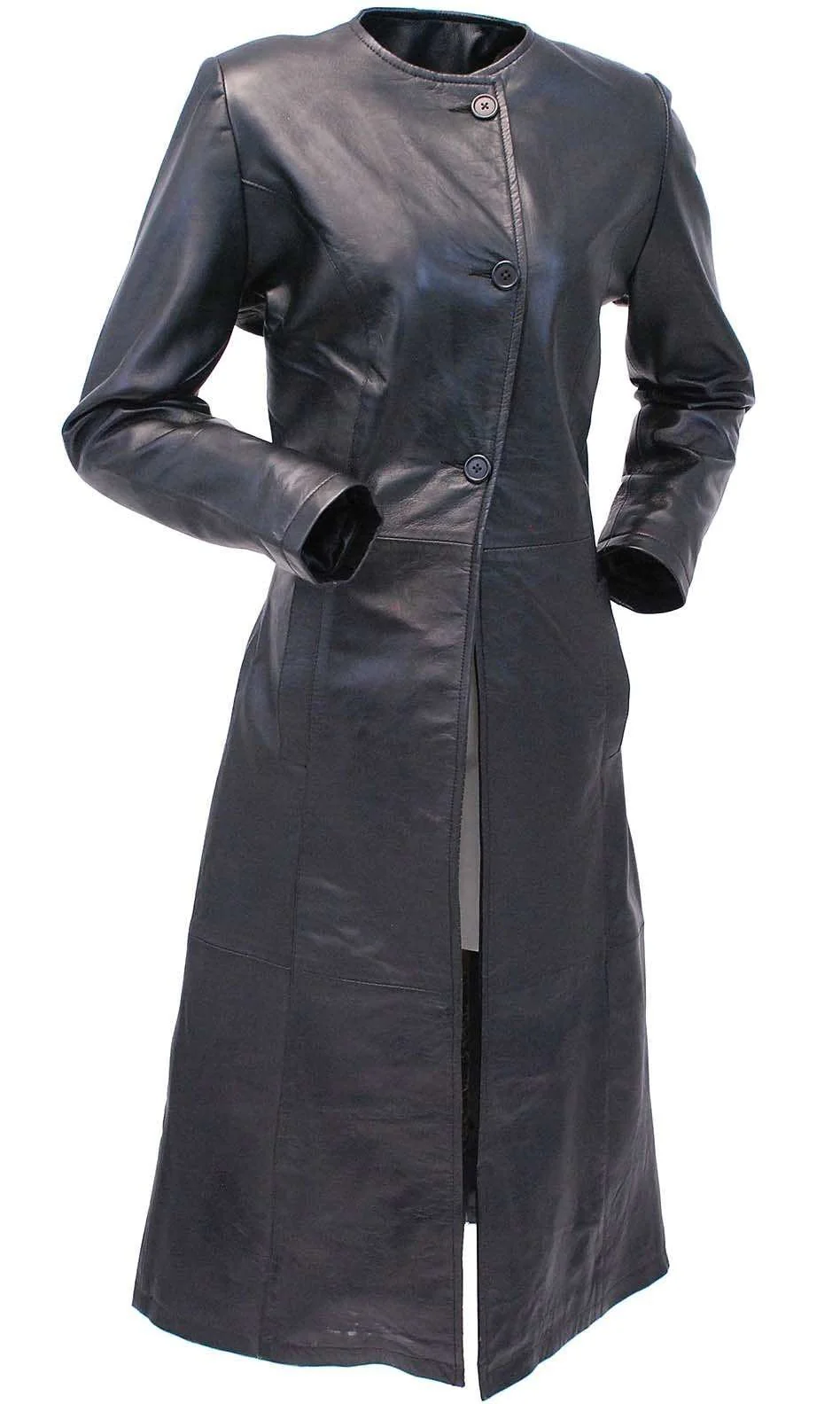 Extra Long Lambskin Leather Trench Coat for Women #L14020LL (L-3X) - Image 5