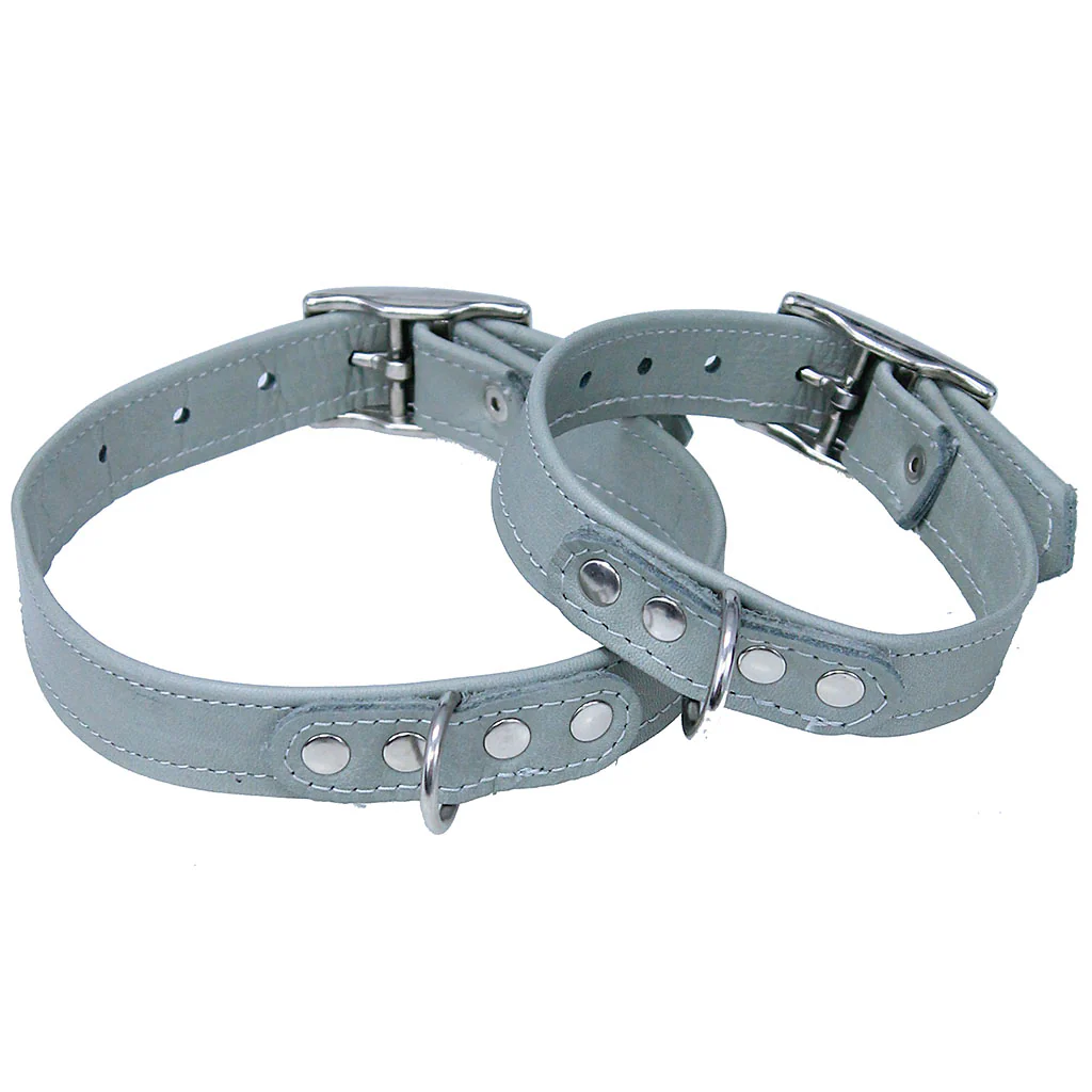 Gray Leather Dog Collar #DC24103GY - Image 3