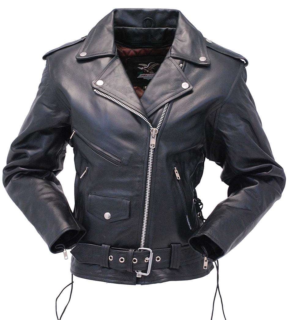 Ladies Genuine Leather Motorcycle Jacket w/Zip Out #L52LZ - Image 3
