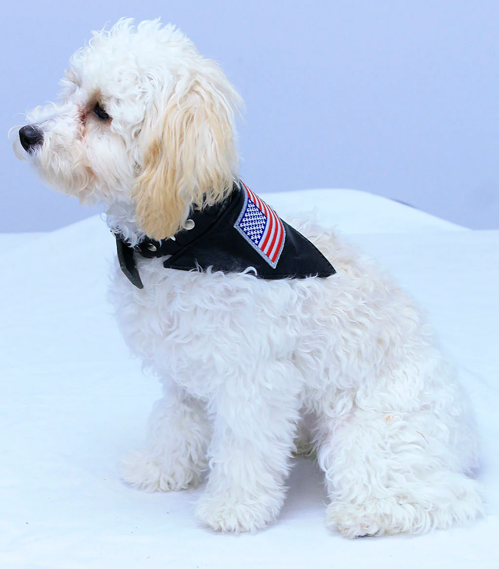 Leather Scarf for Dog Collars Plain or Patch #DCA24050S - Image 3