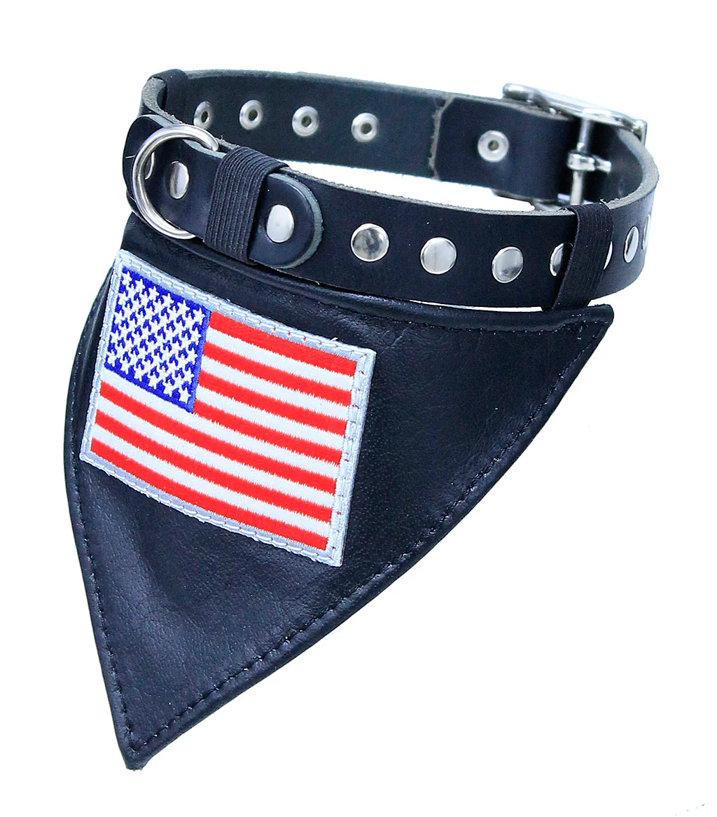 Leather Scarf for Dog Collars Plain or Patch #DCA24050S - Image 4