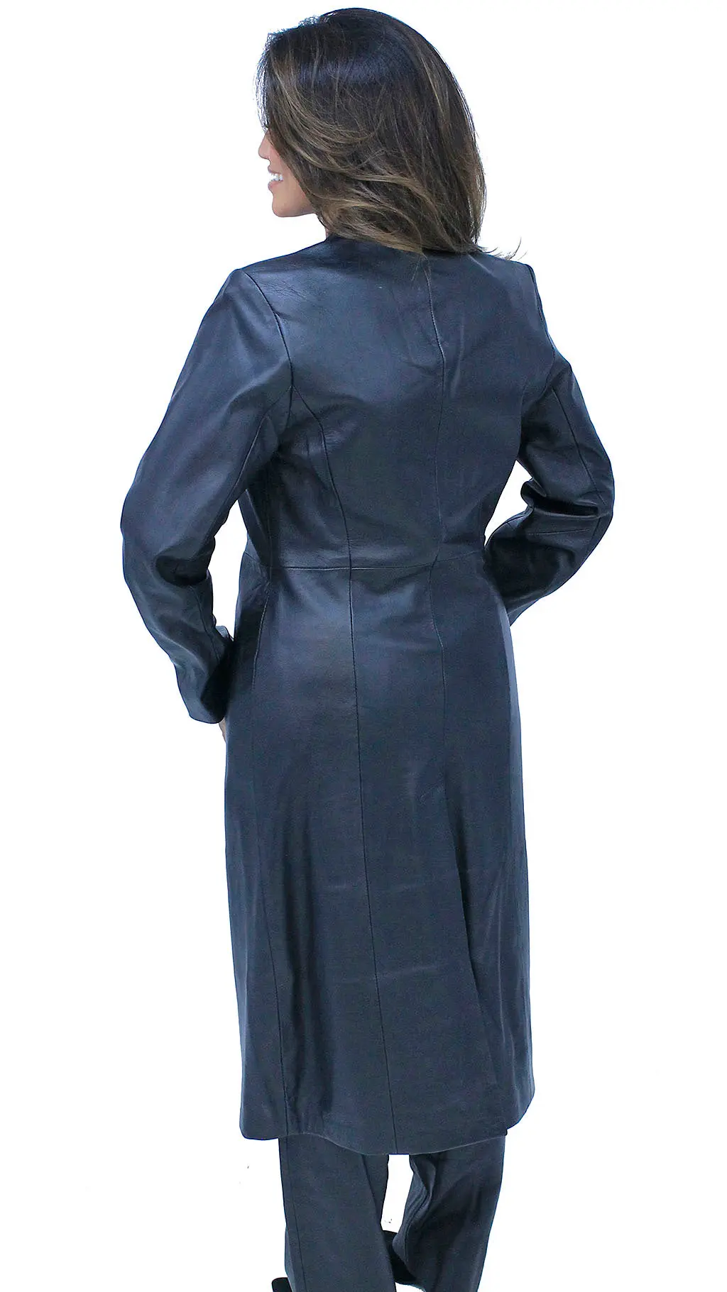 Lambskin Leather Trench Coat for Women #L506LP - Image 3