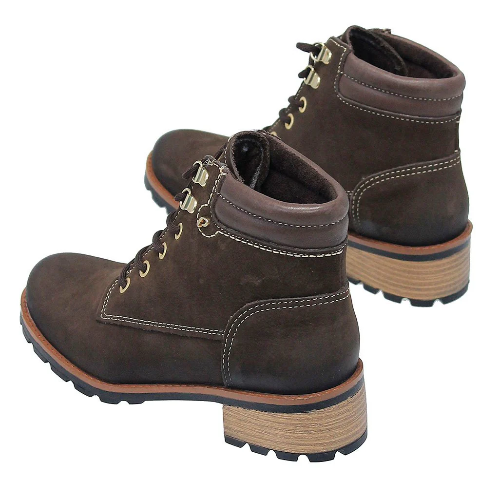 Rustic Brown Lace-Up Ankle Boot #BL140115LN () - Image 3