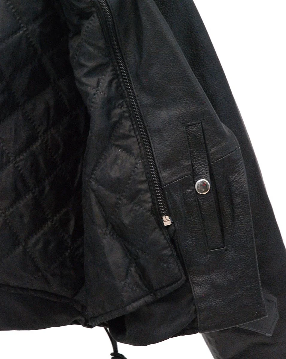 Leather Motorcycle Jacket w/Zip Out & Side Lace #L201LK (6-24) - Image 5