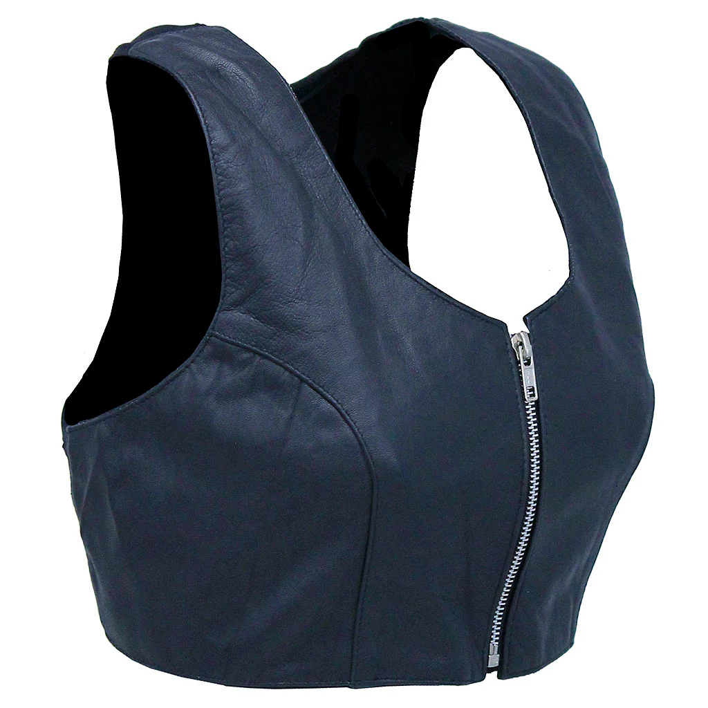 Sport Back Lambskin Leather Top with Zipper #VL3028SPORT (M-2X) - Image 5
