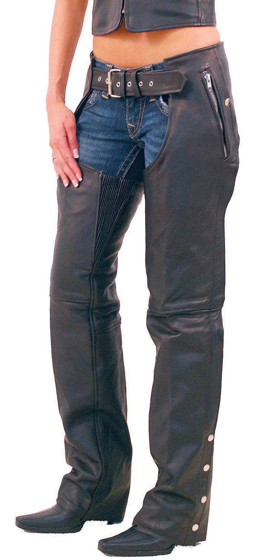 Unisex Premium Leather Chaps w/Snap Out Lining #C5077SPK - Image 5