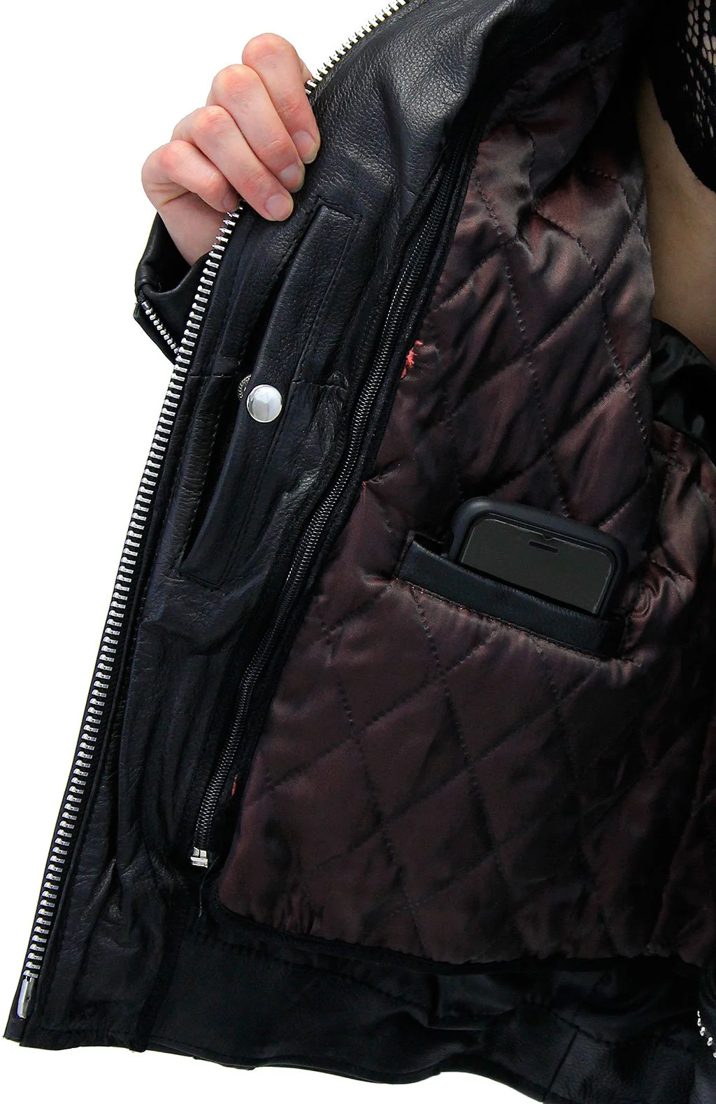 Western Leather Jacket w/Conchos & Studs #L5076SZK (3X-5X) - Image 5