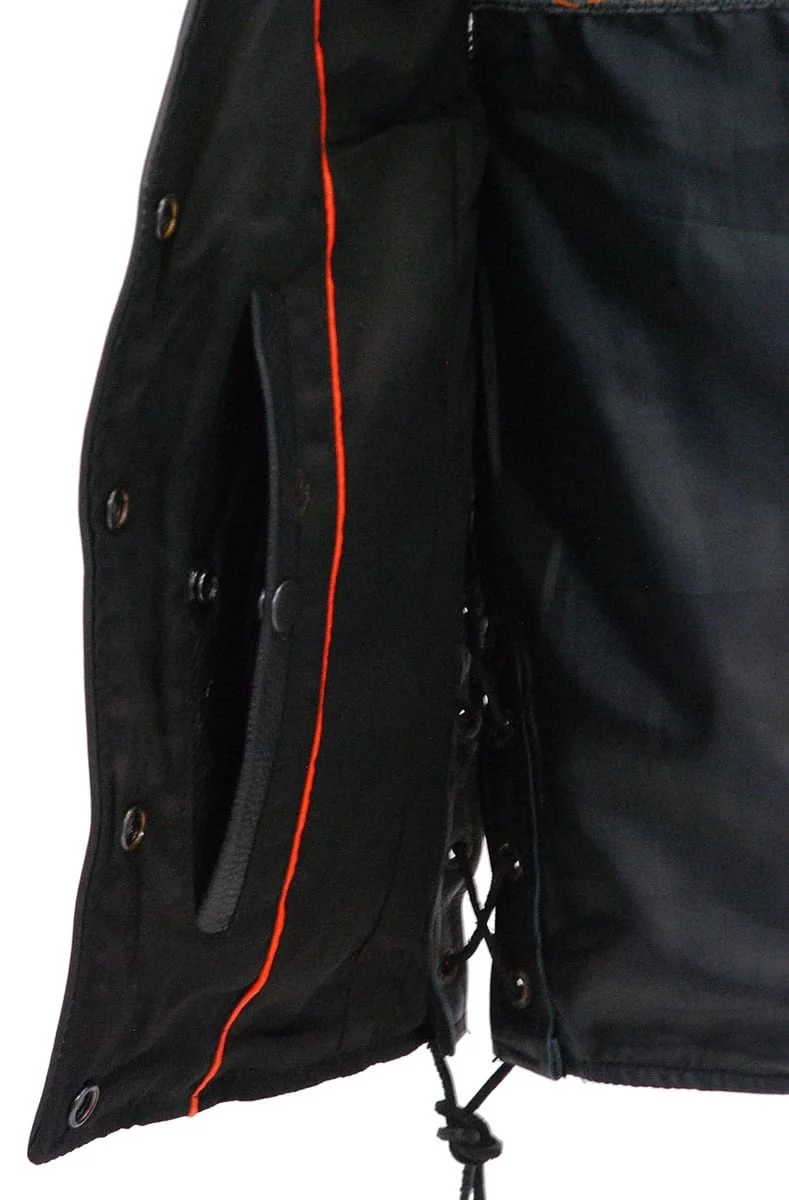 Women's Concealed Pockets Side Lace Ultra Premium Leather Vest #VL2050LK () - Image 4
